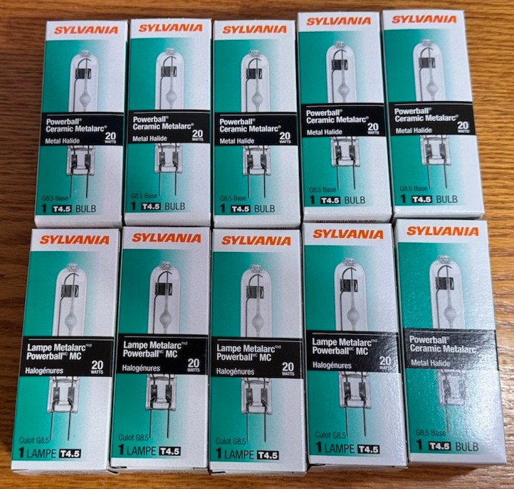 LOT OF 10 NEW Sylvania MC20TC/U/G8.5/830 20W Ceramic Metal Halide Lamp NEW