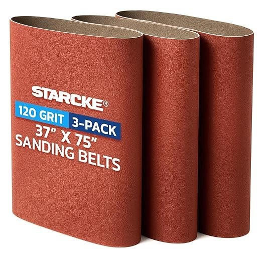 Starcke 37 x 75″ Paper 120 Grit Sanding Belt Lot Of 3 641XP