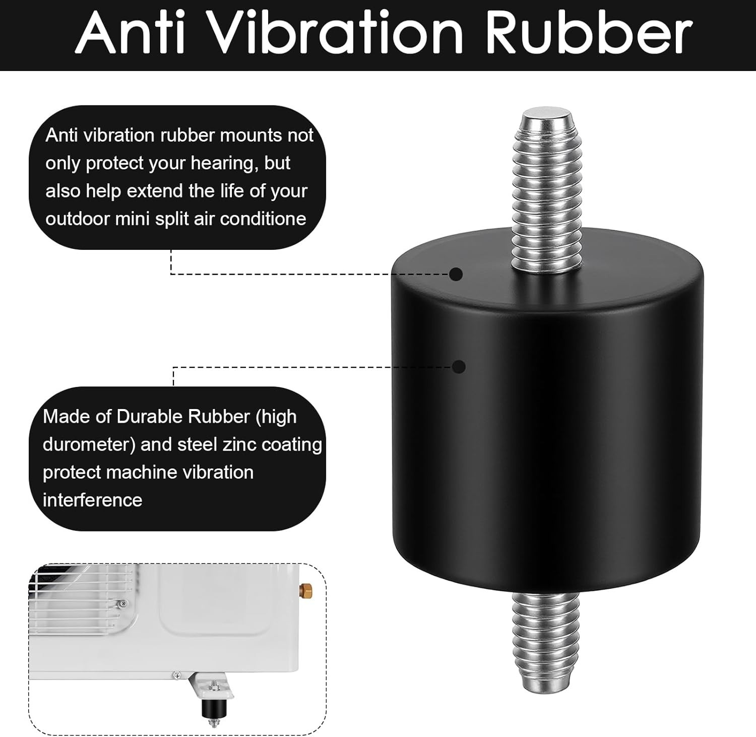 4 Pack 25x25mm M6 , Rubber Isolator Mounts, Rubbers Mount Shock Absorber, Ant…
