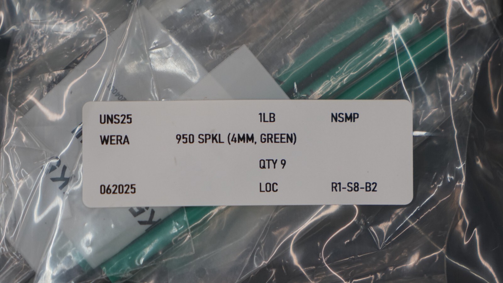 Wera 950 SPKL Ball End Hex Key, 4mm L-Key, Green (QTY 9)