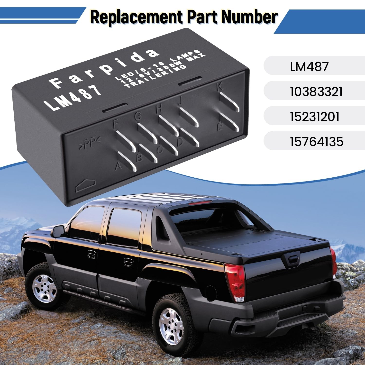 LM487 LED Flasher Turn Signal Hazard Relay for 2003-2007 Chevy GMC Cadillac