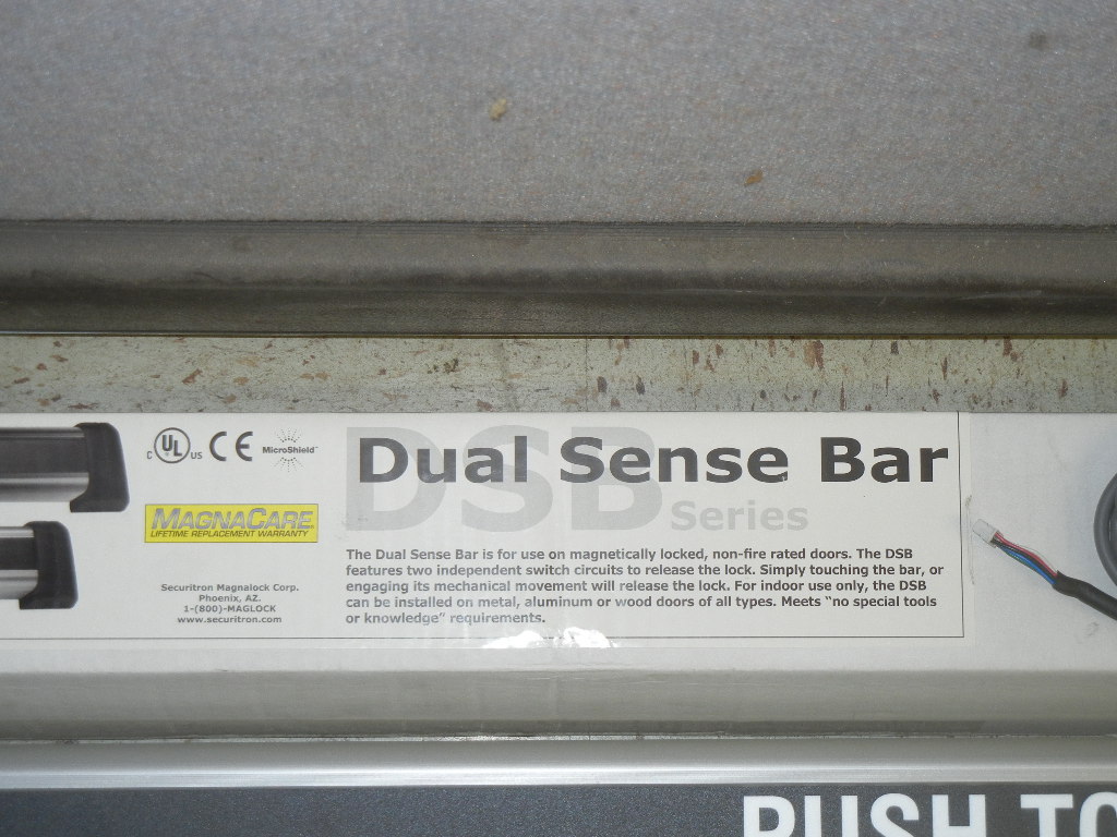 ASSA ABLOY SECURITRON DSB-CL42 NEW PUSH TO EXIT DUAL SENSE BAR DSBCL42