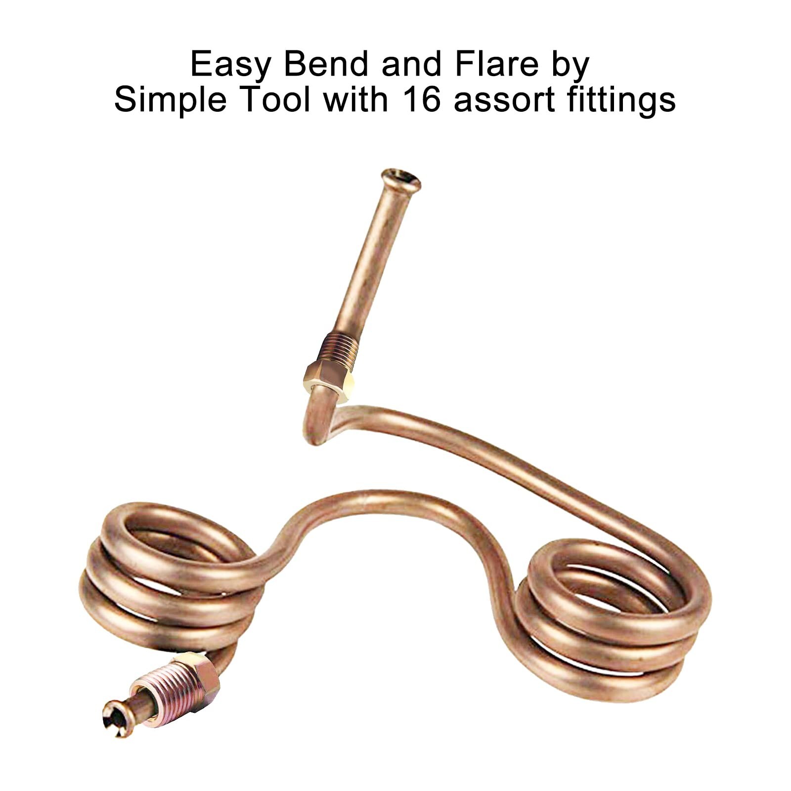 MuHize Upgraded Copper Nickel Brake Line Kit – 25 Ft 1/4 & 3/16 Flexible Brak…