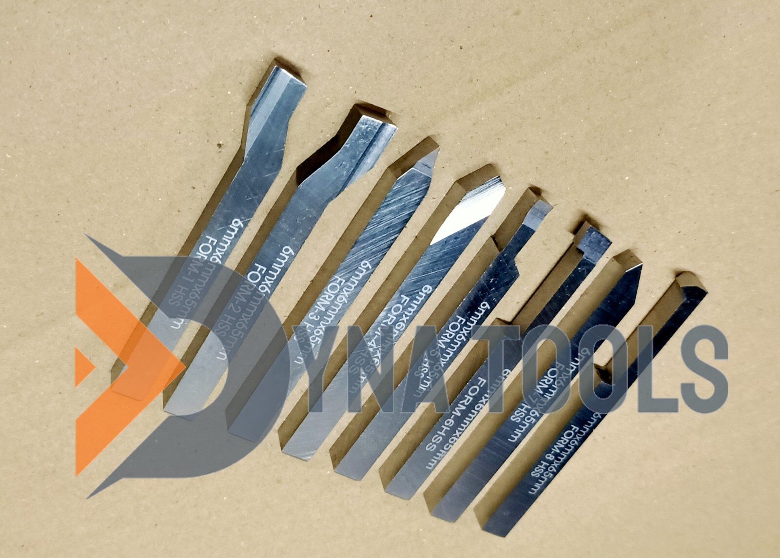 6mm x 65mm HSS Lathe Form Tools Set Of 8 Pieces Square Shank Pre-Formed Tools