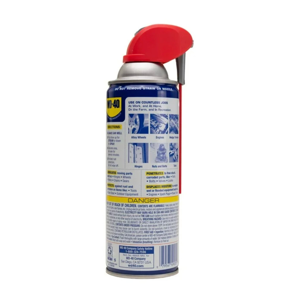 WD-40 Multi Purpose Lubricant Spray 12oz Smart Straw 2 Way Spray Formula