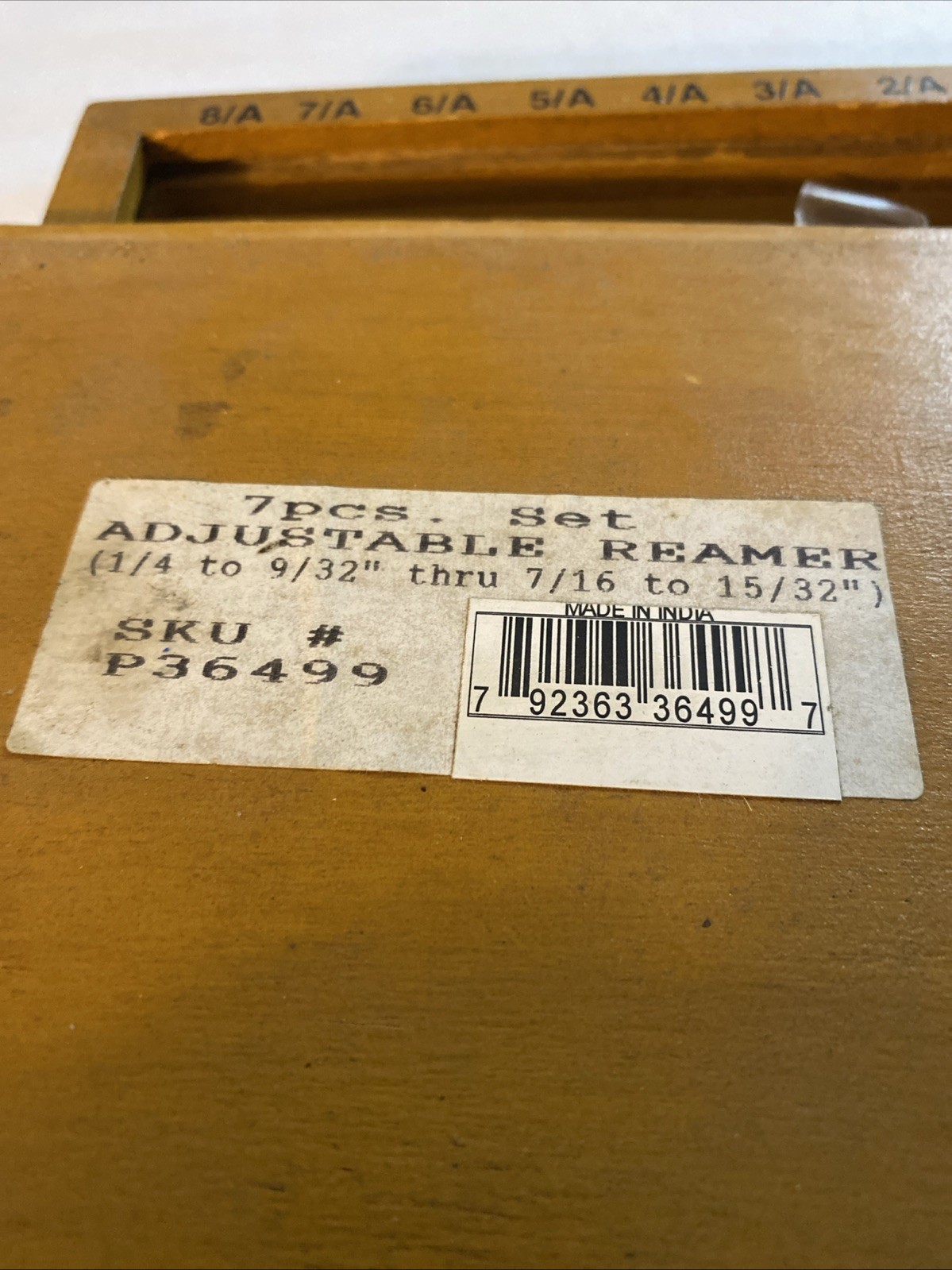 7 Pcs Adjustable Hand Reamer Set 8/A To 2/A Wooden Case (1/4″ – 15/32”), $28.