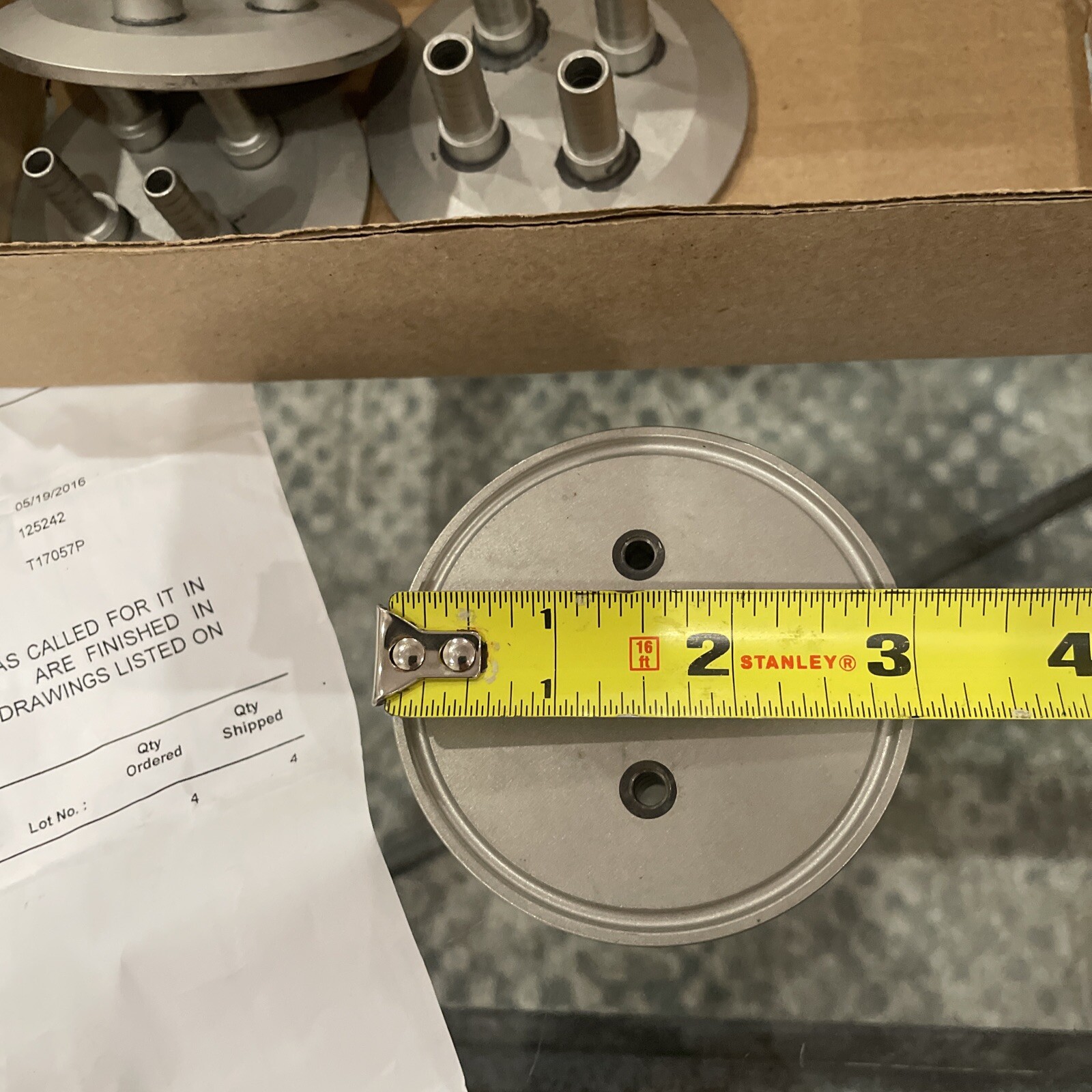 TRB (4) Electro Corp Machine Plus Inc Sanitary Cap Adapter 16ptb6118061904-002