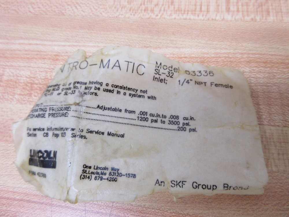 Lincoln Lubrication 83336 Centro-Matic Manifold Injector SL-32