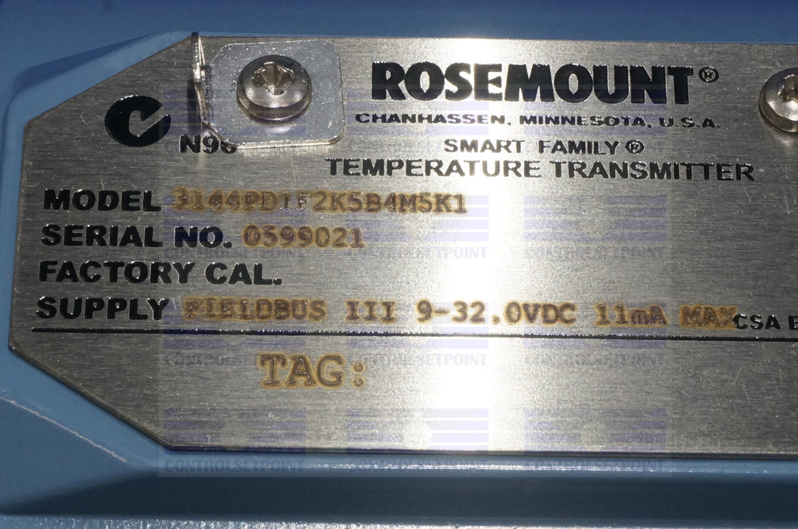 EMERSON ROSEMOUNT 3144PD1F2K5B4M5K1 TEMP TRANS 3144 PD1 ID99021