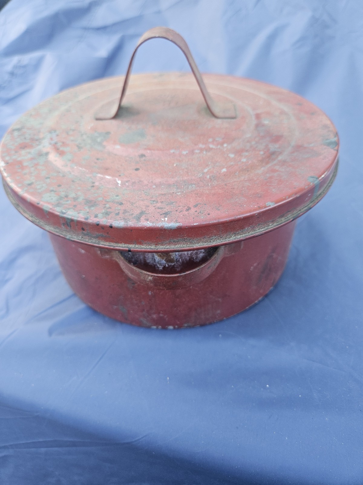 Vintage Eagle Bench Can 1/2 Gallon Galvanized Steel 7″ Original Paint