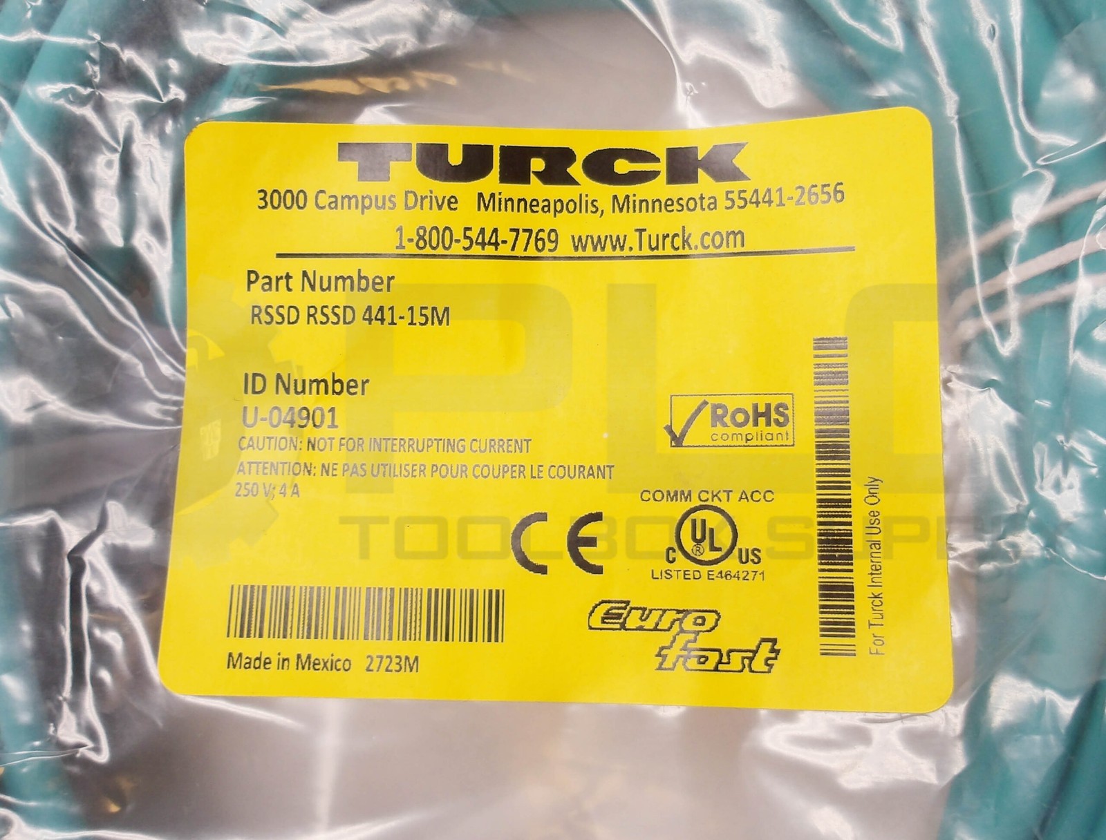 SEALED NEW TURCK RSSD RSSD 441-15M DOUBLE ENDED CORDSET 15M U-04901