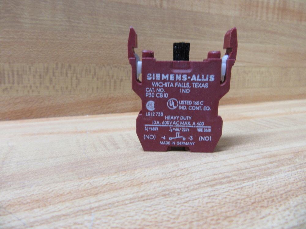 Siemens-Allis P30CB10 Contact For Pushbutton 1NO (Pack of 6)