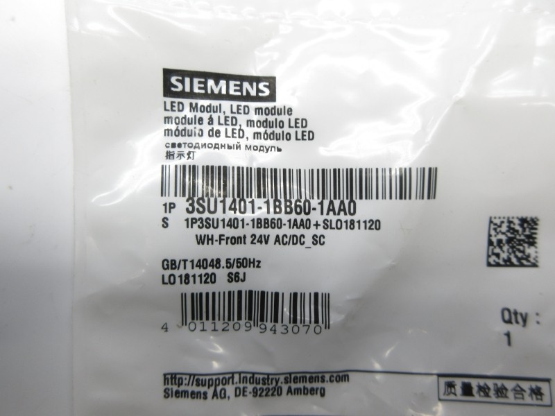 SIEMENS 3SU1401-1BB60-1AA0 24VAC/DC NSMP
