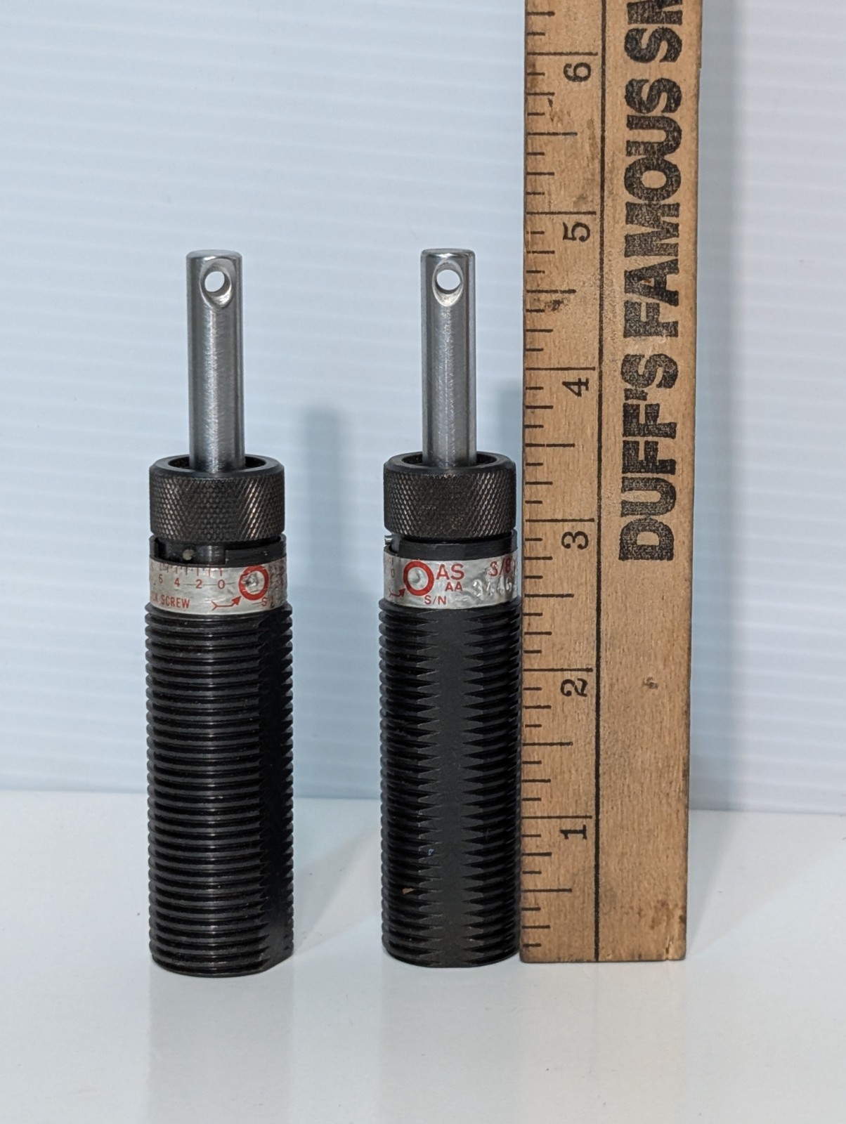 Lot of 2: ACE Controls AS-3/8×1 Miniature High-Energy Industrial Shock Absorbers