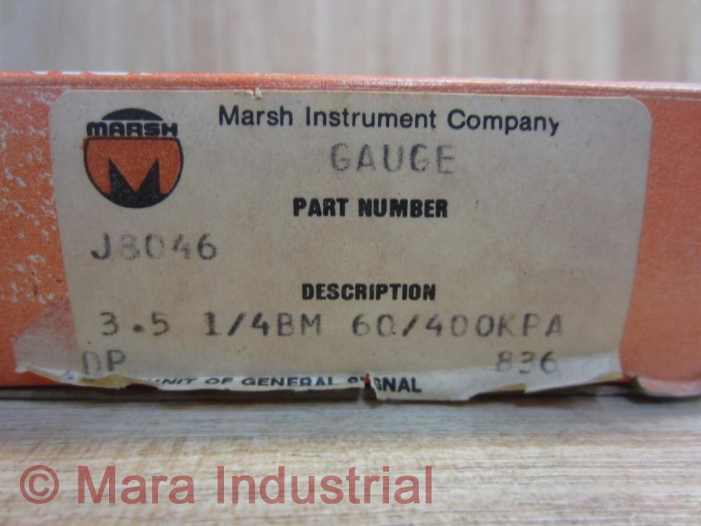 Marsh J8046 Gauge 0-60PSI