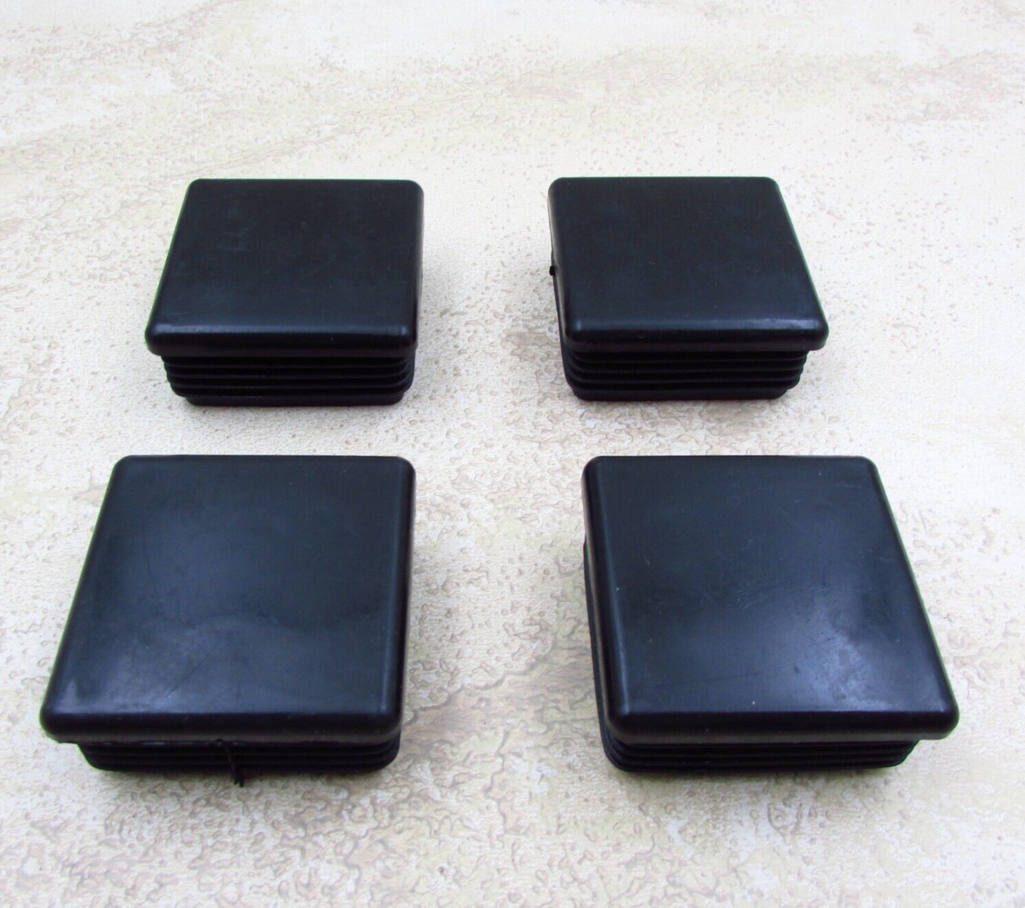 QTY 4 Black 1-3/4″ Inch, 14-20 Gauge Square Tube End Cap Plastic Insert Plugs