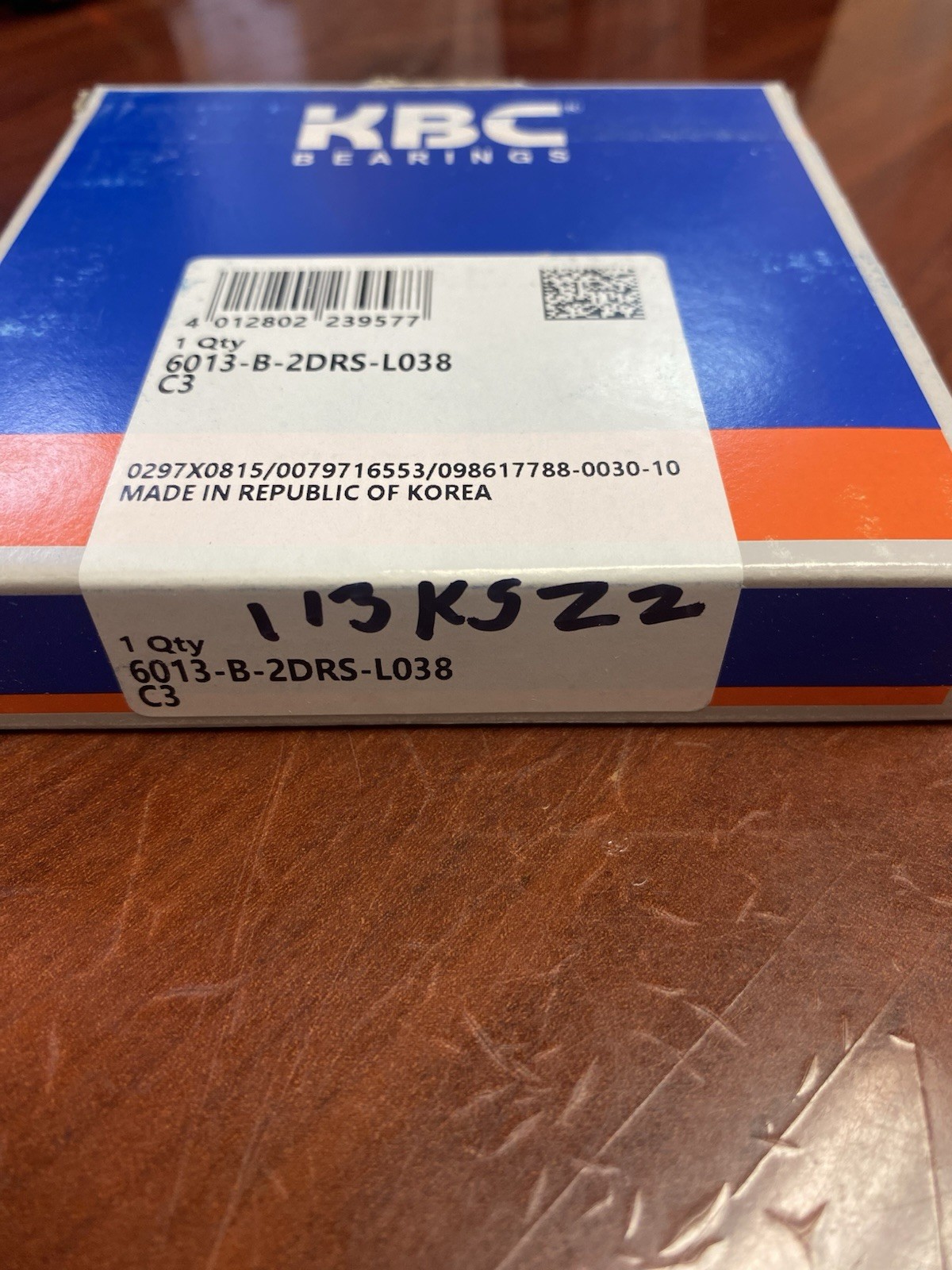 6013-B-2DRS-L038 KBC BEARINGS NEW IN THE BOX QTY 4