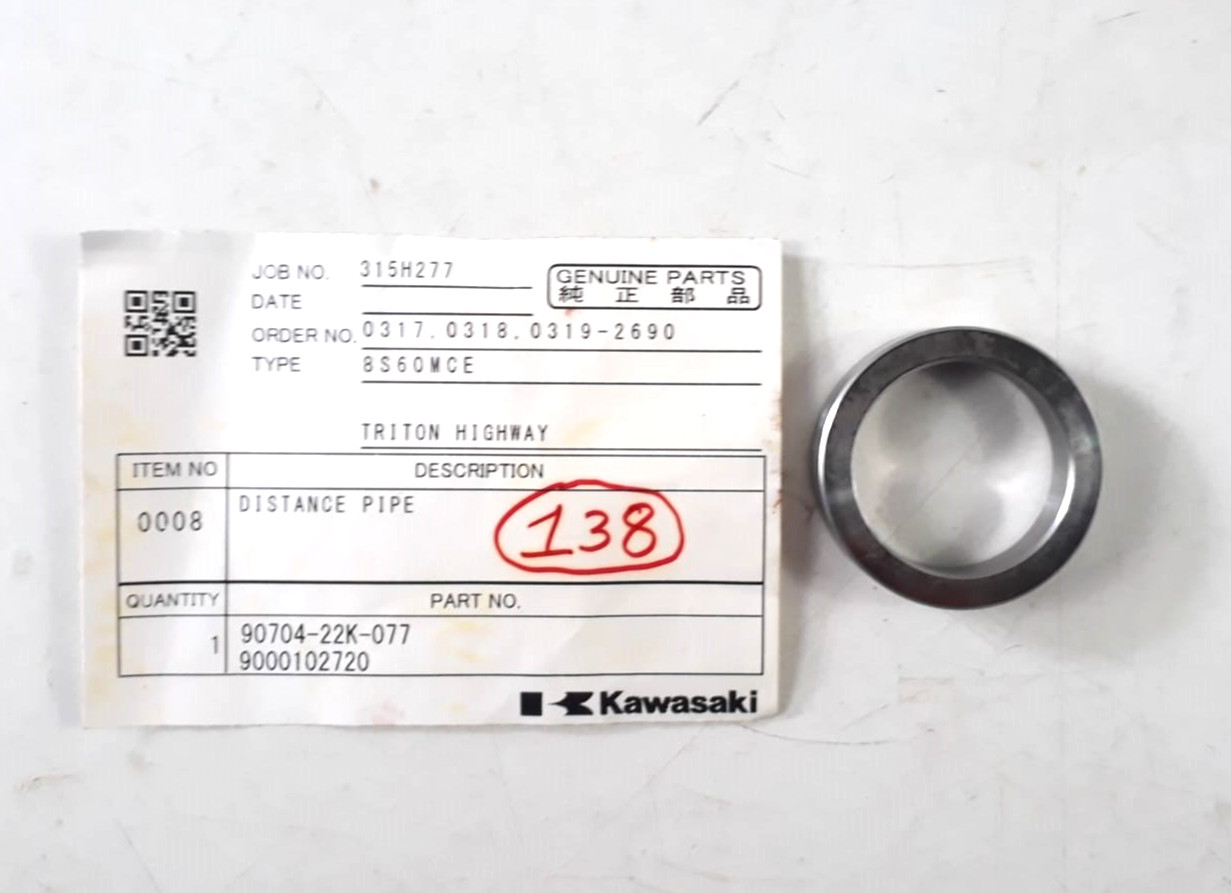 Distance Pipe P/N 90704-22K-077 9000102720 For Kawasaki 8S60MCE Engine Spares