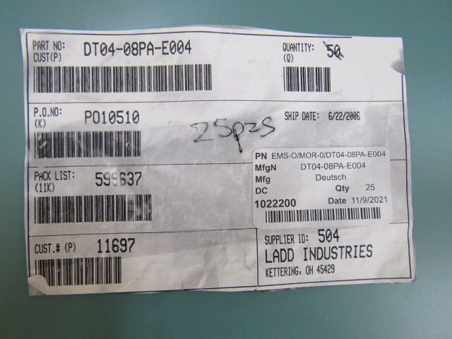 Deutsch DT04-08PA-E004 Qty of 14 per Lot DT Series 8 Way