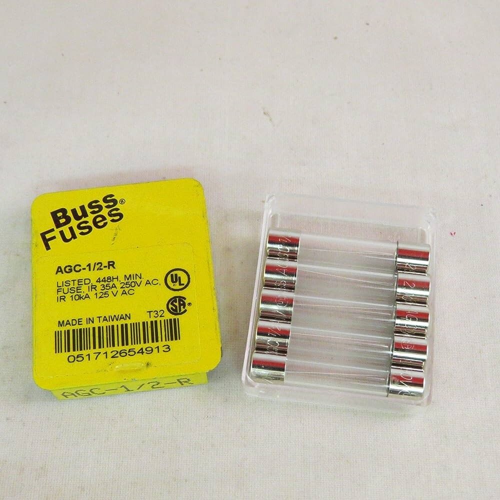 AGC-1/2-R, Bussmann, 1/4 X 1-1/4 Fuses, Lot of 10 pcs