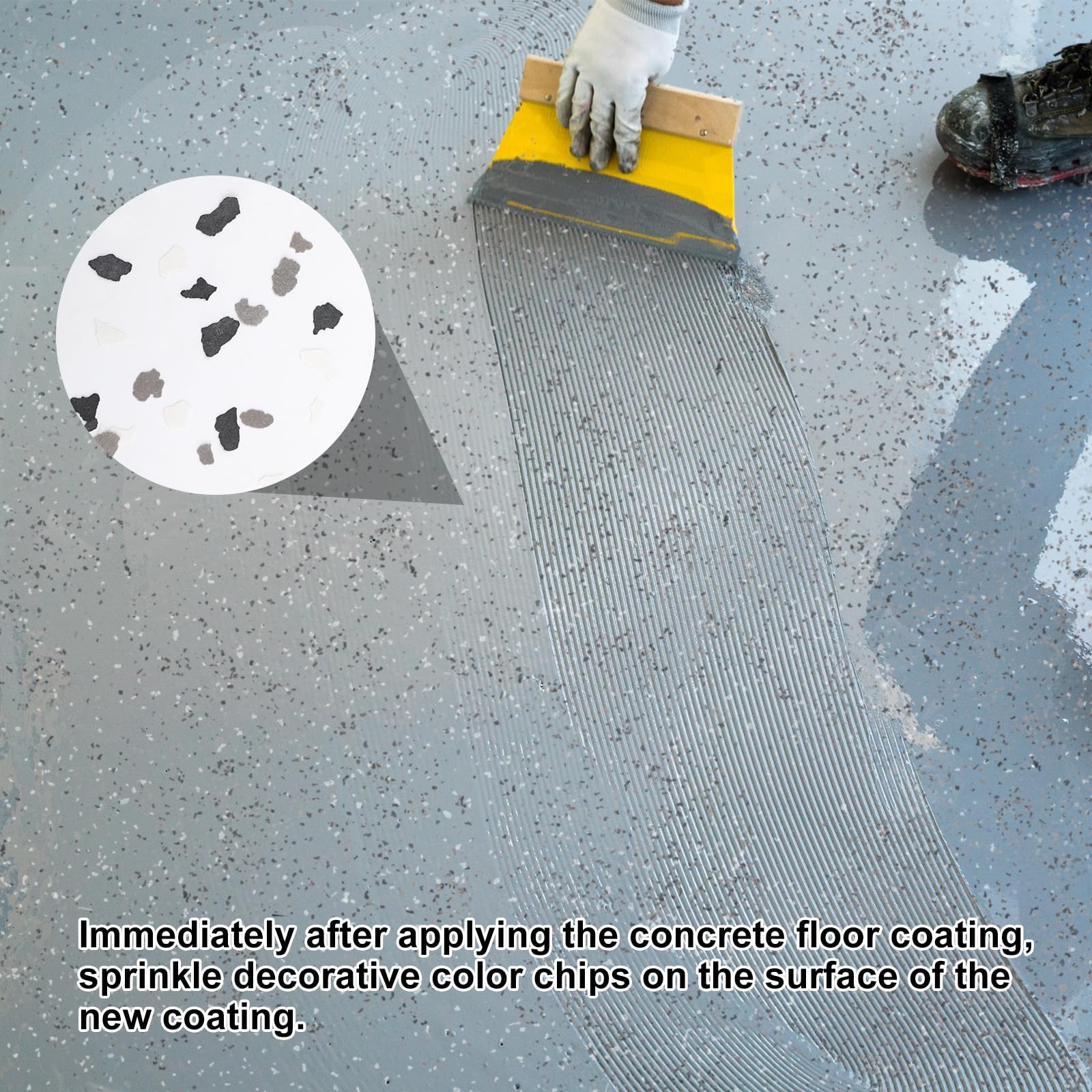 5600G 12.34Lb Blend Decorative Color Chips,Blend Paint Flakes Concrete Floor …