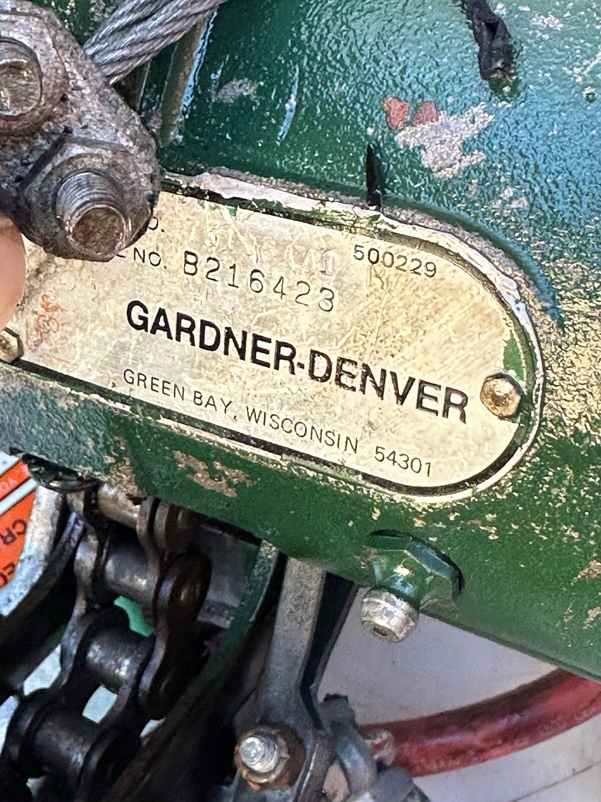 Gardner Denver Pneumatic Air Hoist 1/2 Ton , 8’ Chain Model 75136AA1 Cooper Tool