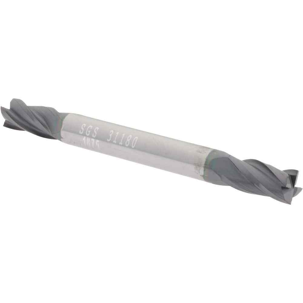 SGS 31180 Square End Mill: 3/16″ Dia, 3/8″ LOC, 3/16″ Shank, 2″ OAL, 4 Flutes