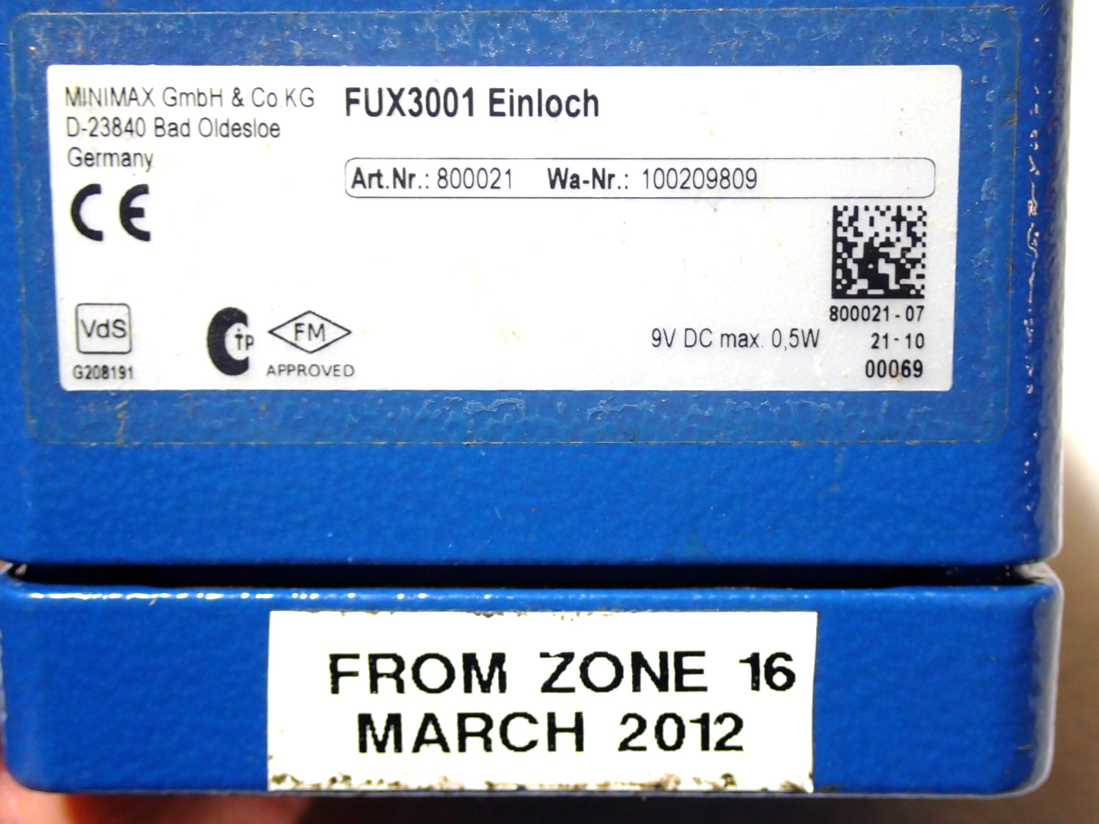 MiniMax Fux-3001 FLAME Spark Detector Einloch Reconditioned