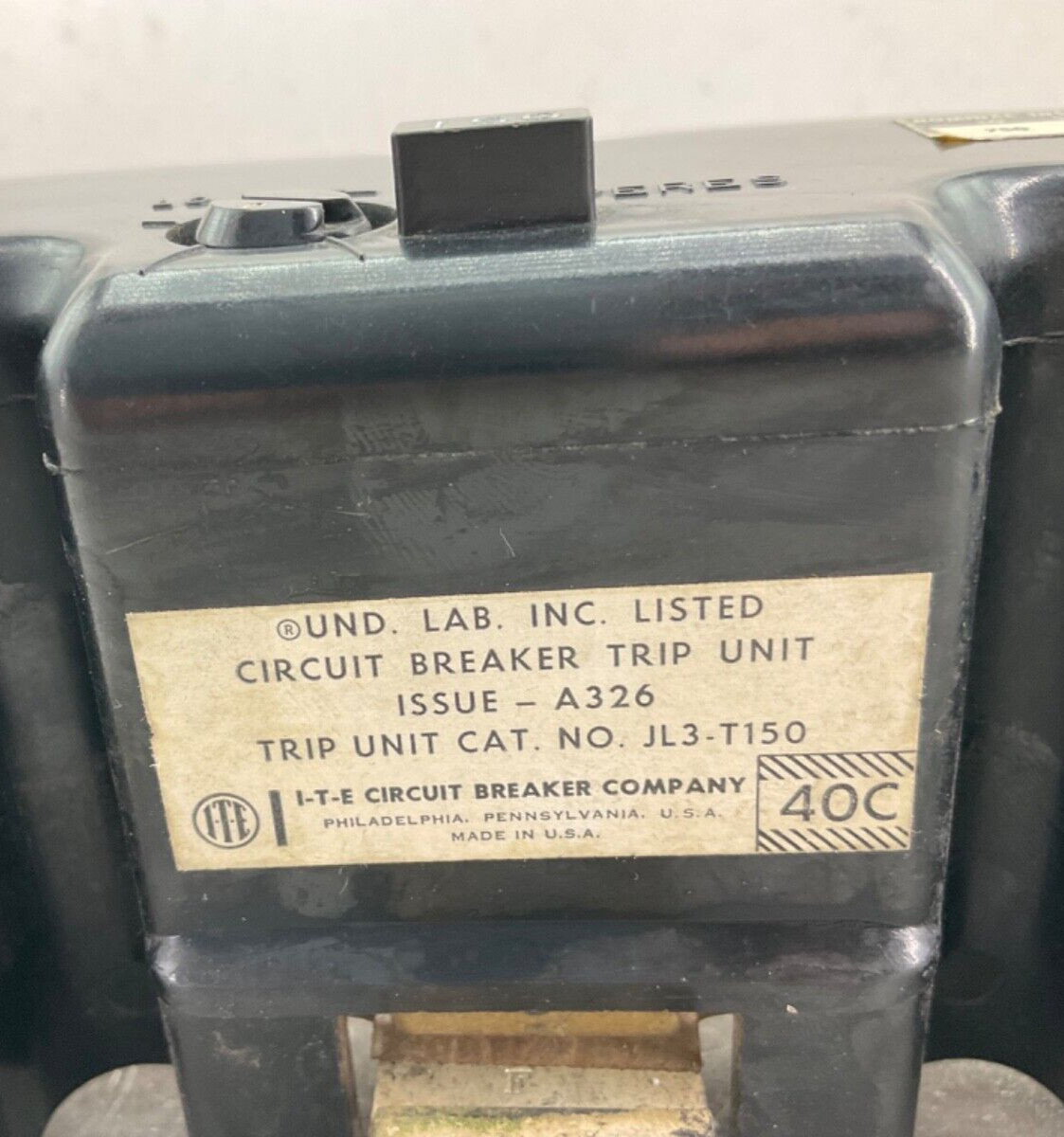 I-T-E JL3-T150 CIRCUIT BREAKER TRIP UNIT THERMAL MAG ADJ 750-1600 150A 3P 600VAC