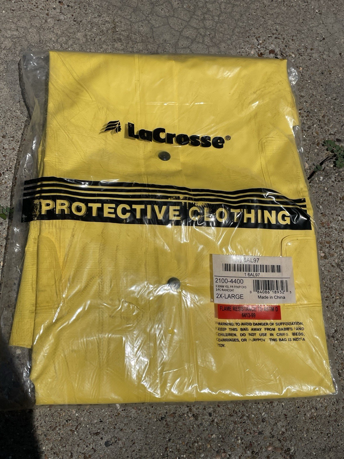 Lot of 3 LaCrosse 1 Rainfair FR Yellow Waterproof Raincoats 2XL Industrial NOS