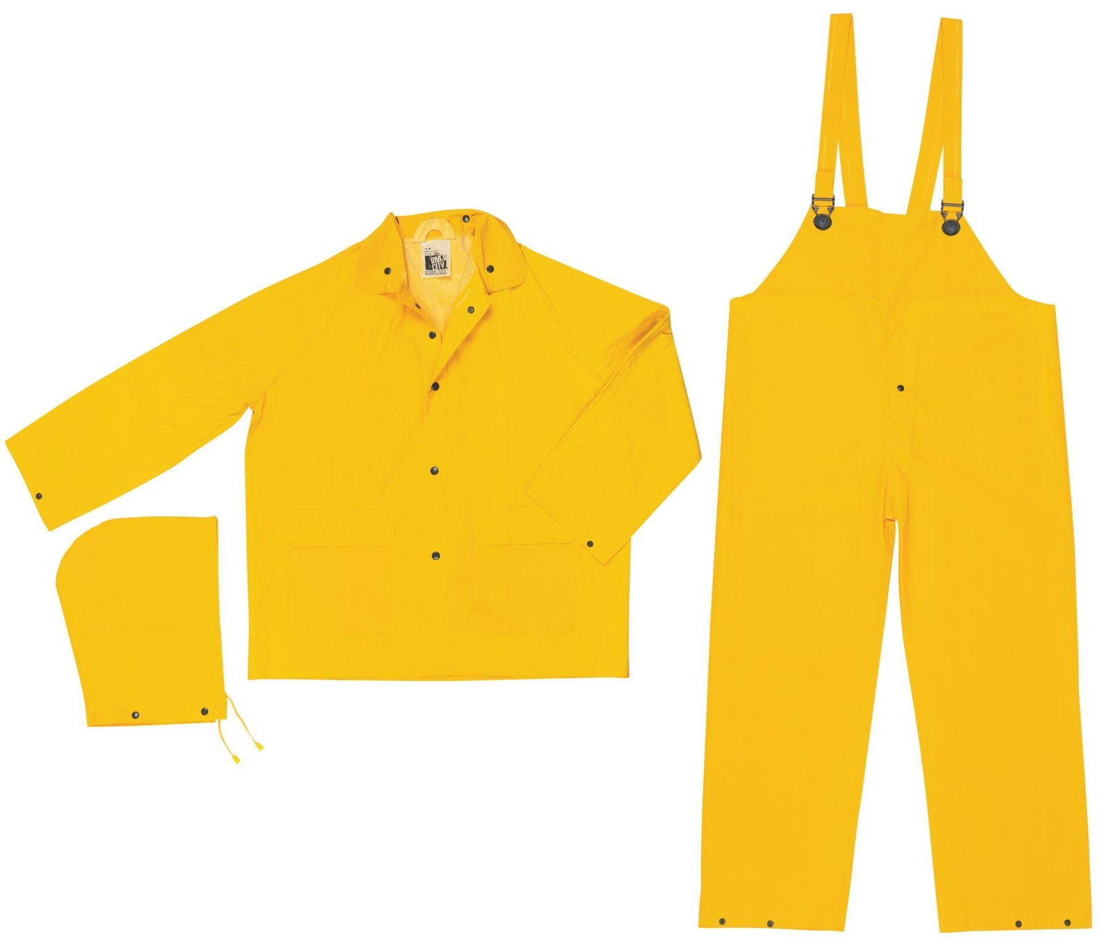 MCR Safety 2003L Classic 3-Piece Rainwear Suit Large Yellow Polyester/PVC Detach