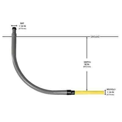 Home-Flex Underground Meter Riser Bent Gas Tube 1 1/4 Inch IPS x 1-1/4 Inch Mip