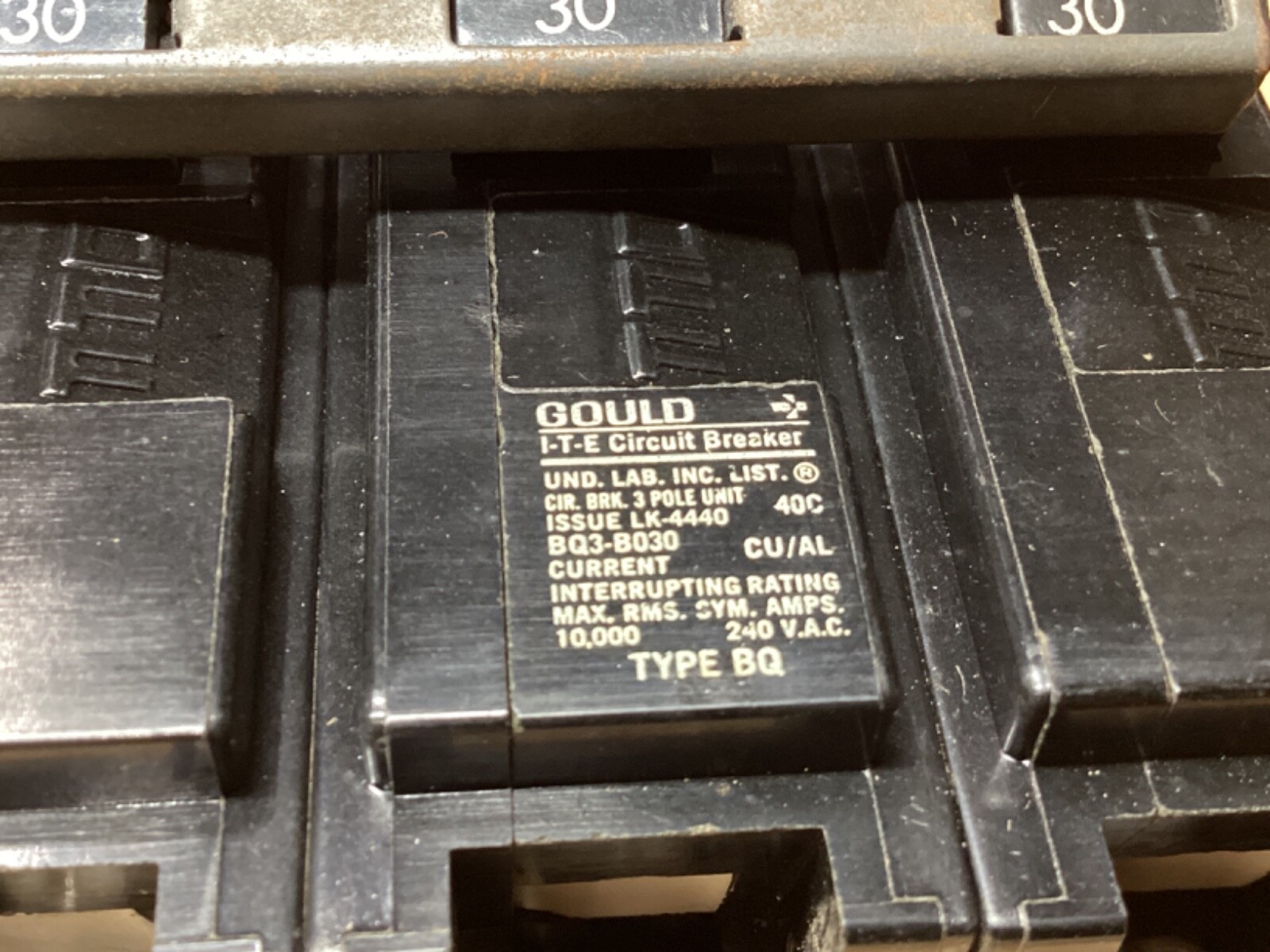 ITE Circuit Breaker BQ3B030 Type EQ-B 30A 3 Pole #103F248*CO