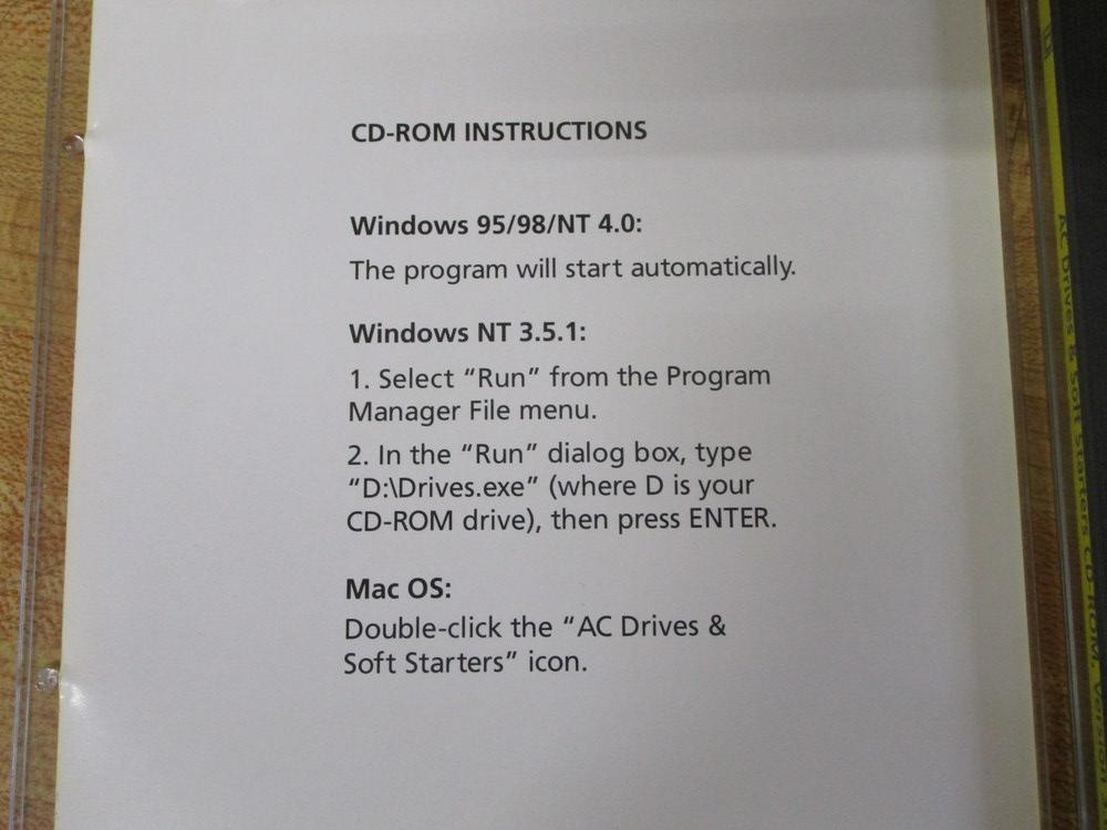 Schneider Electric 8800EP9801 R12/99 Square D AC Drivers & Soft Starters CD