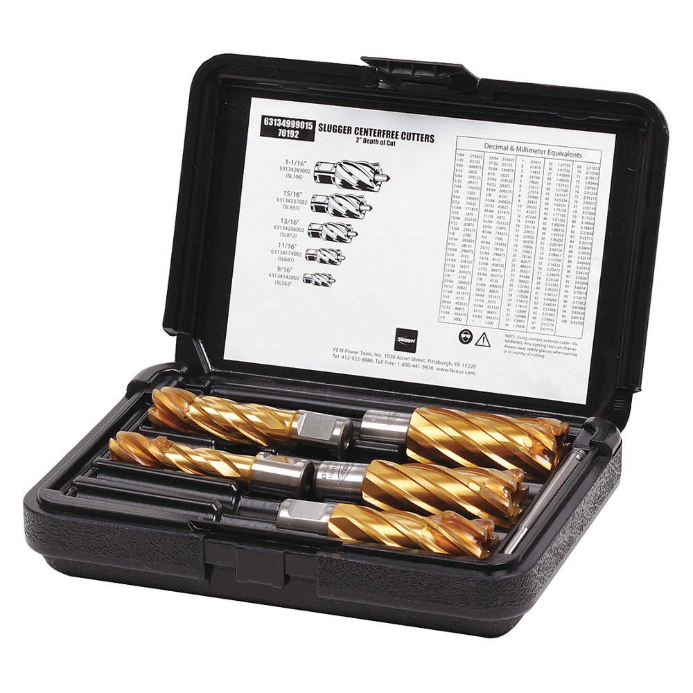 SLUGGER BY FEIN 63134999015 Annular Cutter Set,5pc,HSS 53DP17