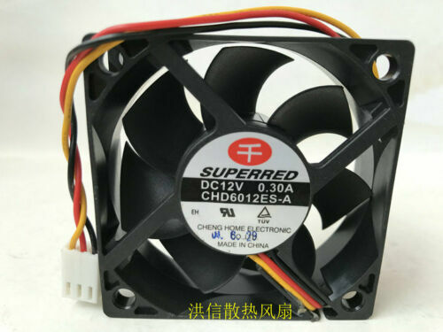 1PC SUPERRED CHD6012ES-A DC12V 0.30A 60*20mm 3-wire 6cm cooling fan