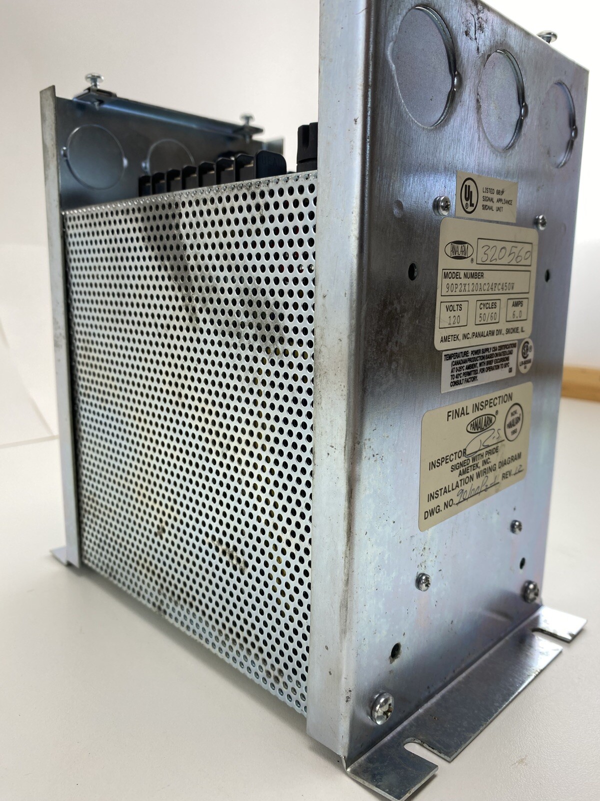 Panalarm Power Supply 120AC, 6AMps, 50/60 Cycles, 90P2X120AC24FC450W