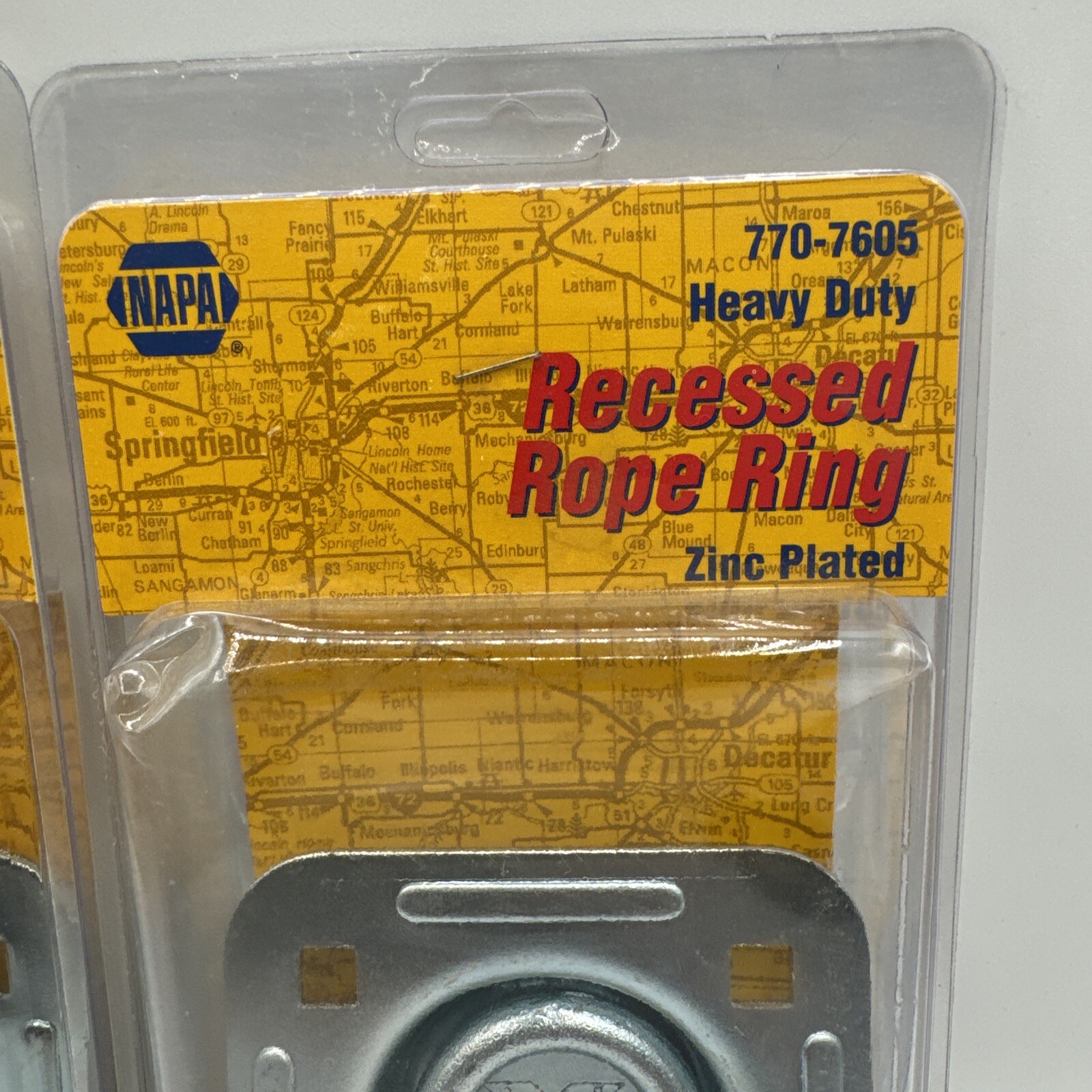(Qty 2) NAPA Recessed Rope D Ring / Tie Down Ring Zinc Plated Steel 770-7605
