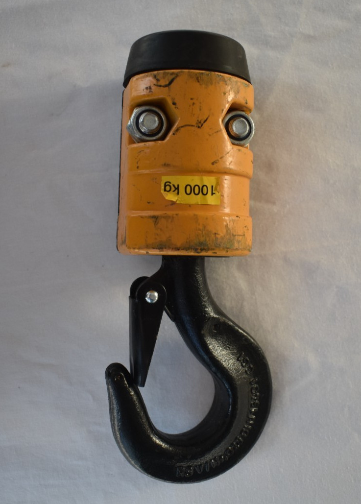 1000kg, 1 ton Bottom Hook Assembly for 1/4 Chain Hoist DIN 15401 Yellow/Black