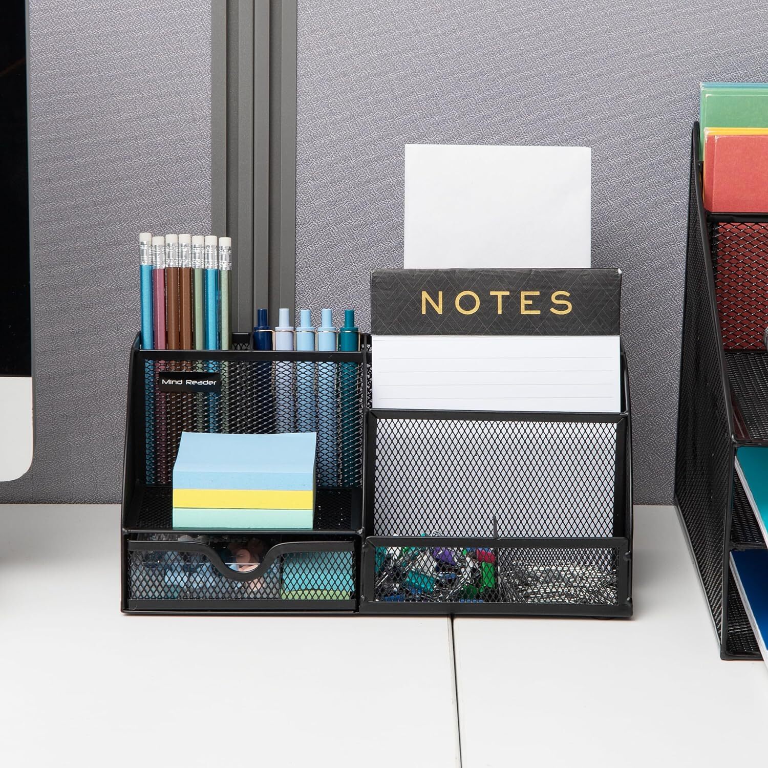 Mind Reader Desktop Organizer, File Storage, Accessory Black