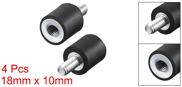 4pcs M4 Rubber Mounts Shock Absorber Anti Vibration Isolators 10mm