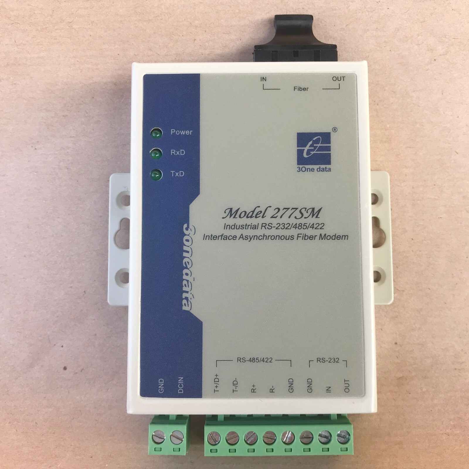 3ONEDATA 277SM INTERFACE ASYNCHRONOUS FIBER MODEM RS232/485/422 MODEL277SSC20KM