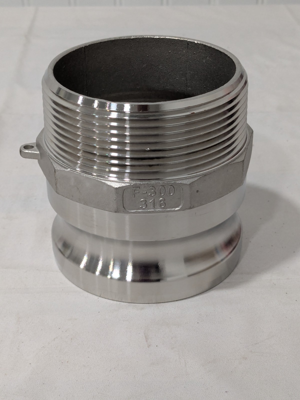 Cam & Groove Coupling: 3″ Part F, Stainless Steel, 500 psi Max 44795086