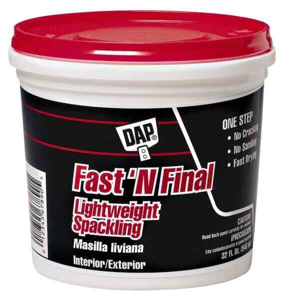 DAP 12142 One Step Fast ‘N Final Lightweight Spackle, White, 32 oz