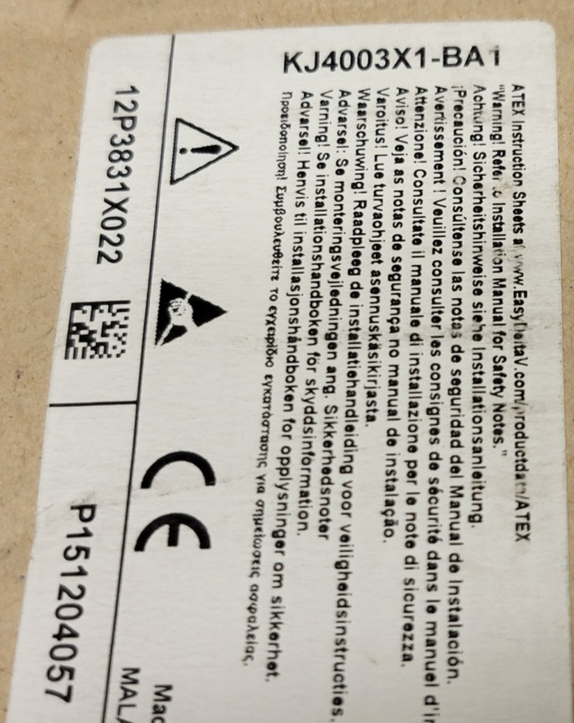 New Open Box Emerson KJ4003X1-BA1 8-W VerticalPLUS I/O Carrier Left