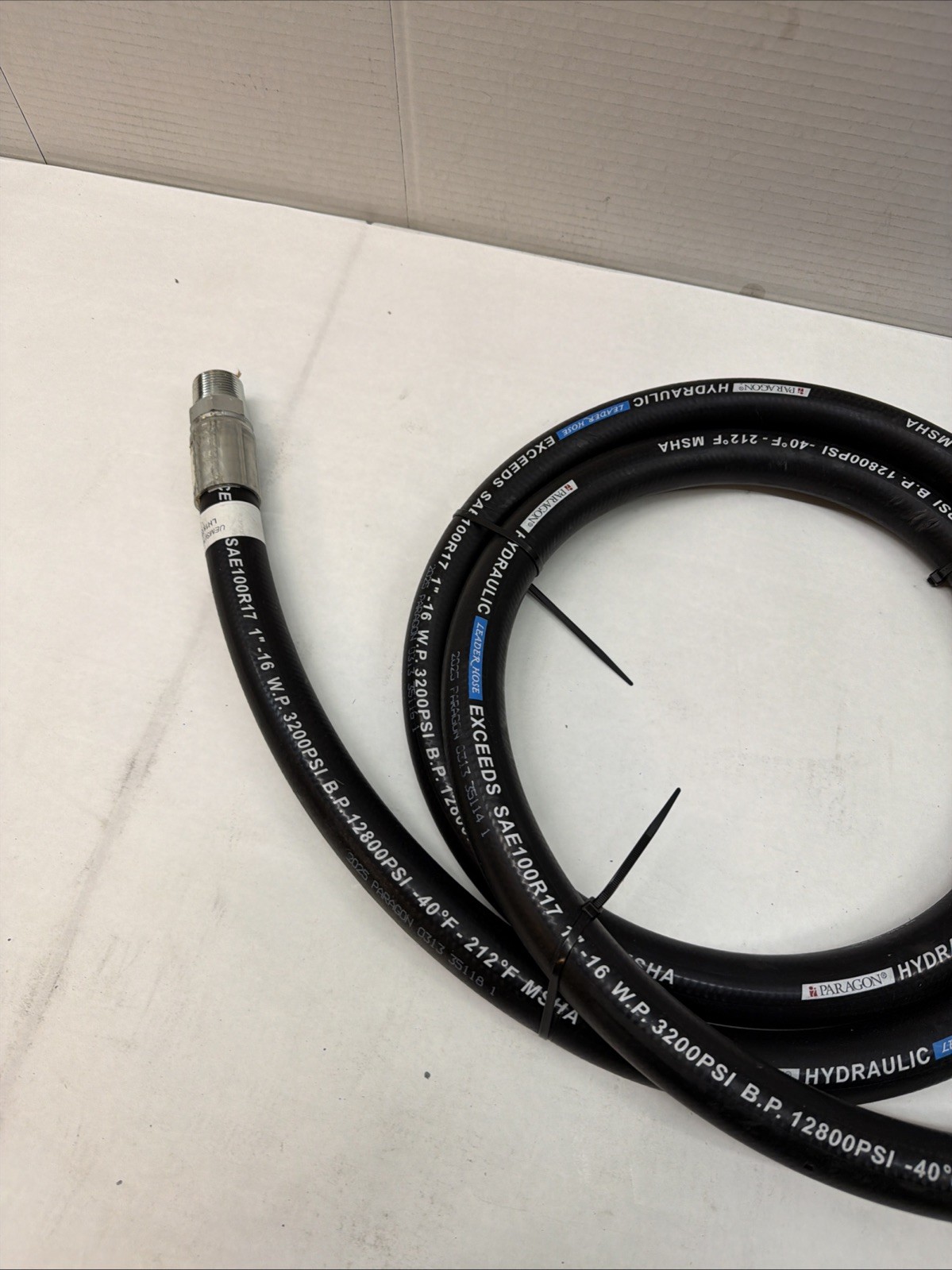 Paragon Hydraulic Leader Hose SAE100R17 1” With Couplings