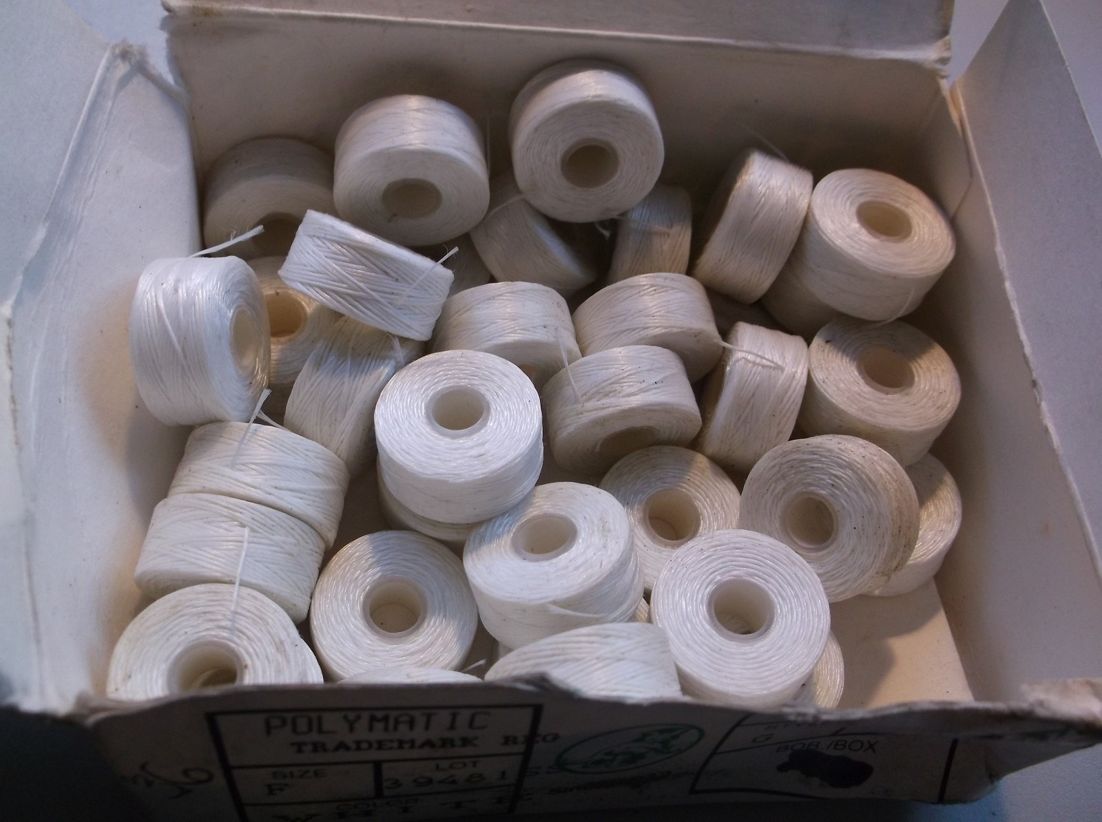 Belding Ultraviolet Resistant Thread White Style G Size F 38 Yards, Lot of 36
