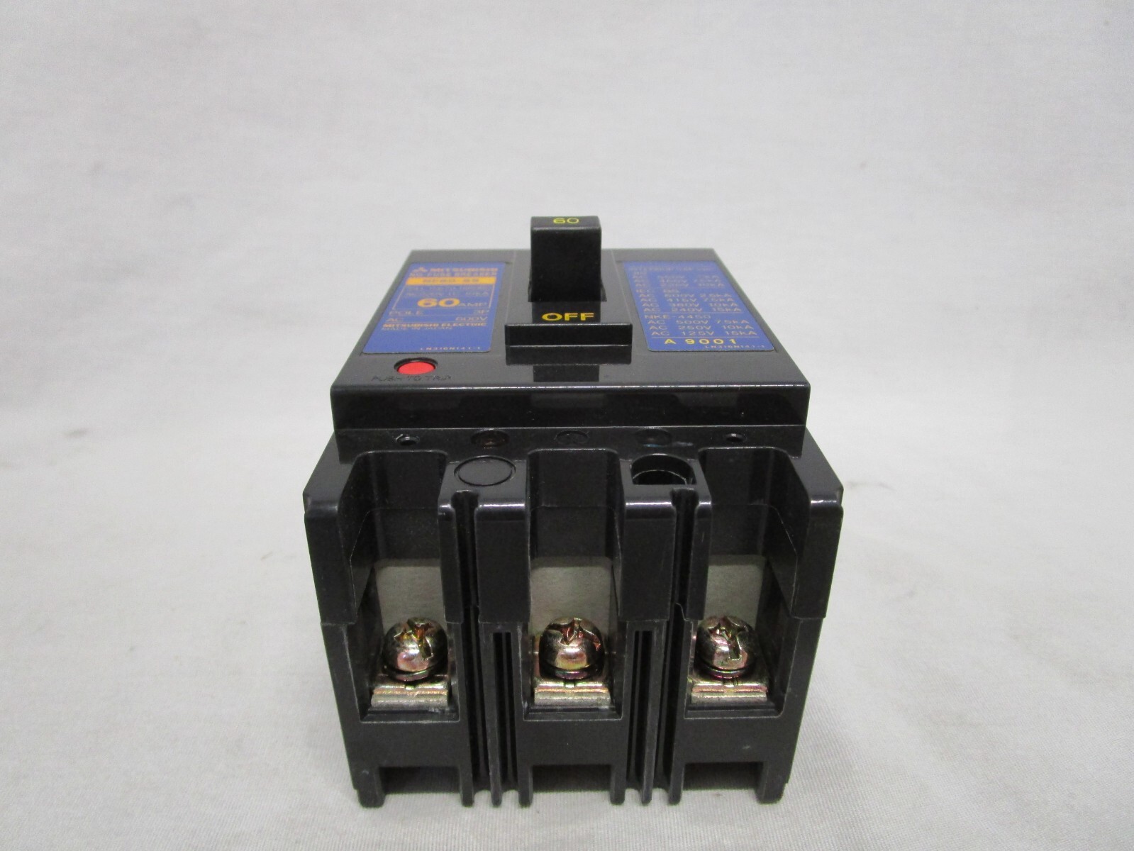 NEW MITSUBISHI NF60-SS NO-FUSE CIRCUIT BREAKER 60A 3P 600V