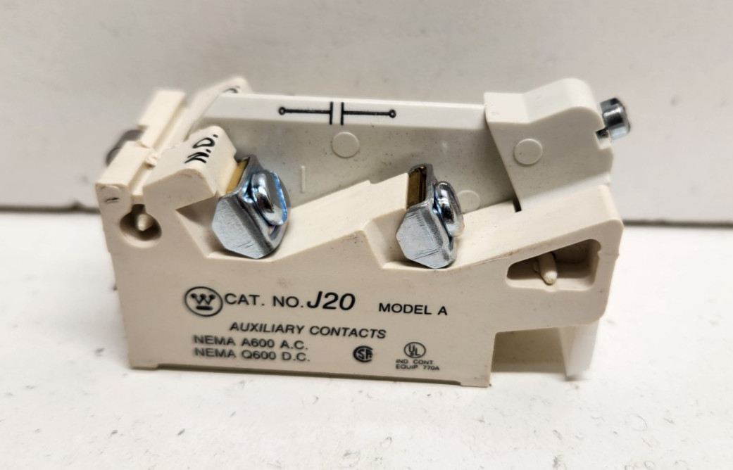 NEW NO BOX! WESTINGHOUSE 600V 2NO AUXILIARY CONTACT J20