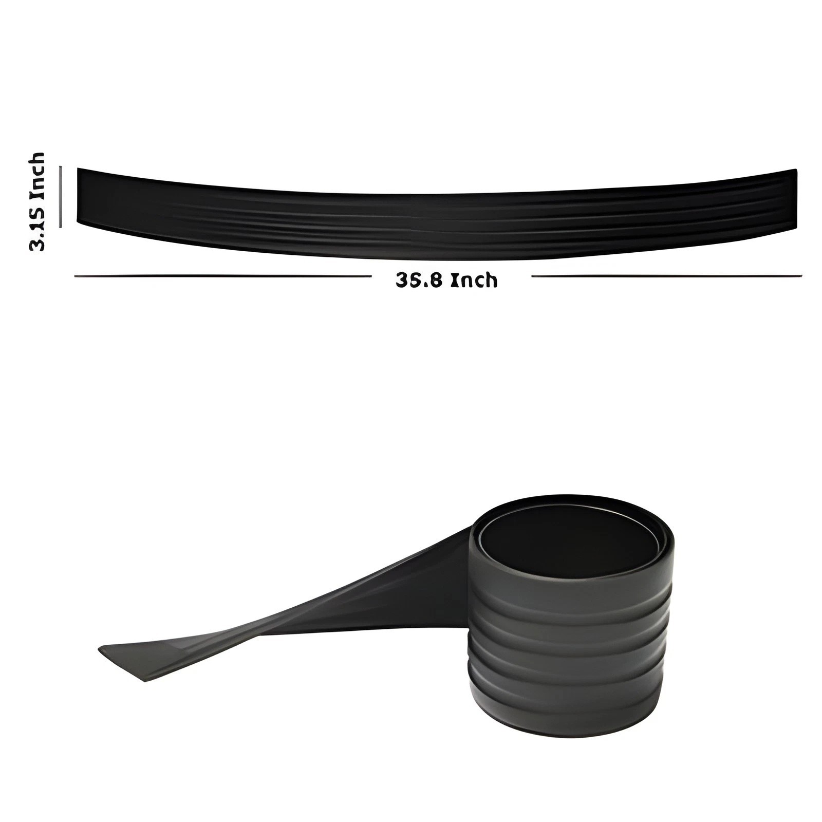 Rear Bumper Protector Guard Black Rubber Scratch Pad Trim Cover Universal